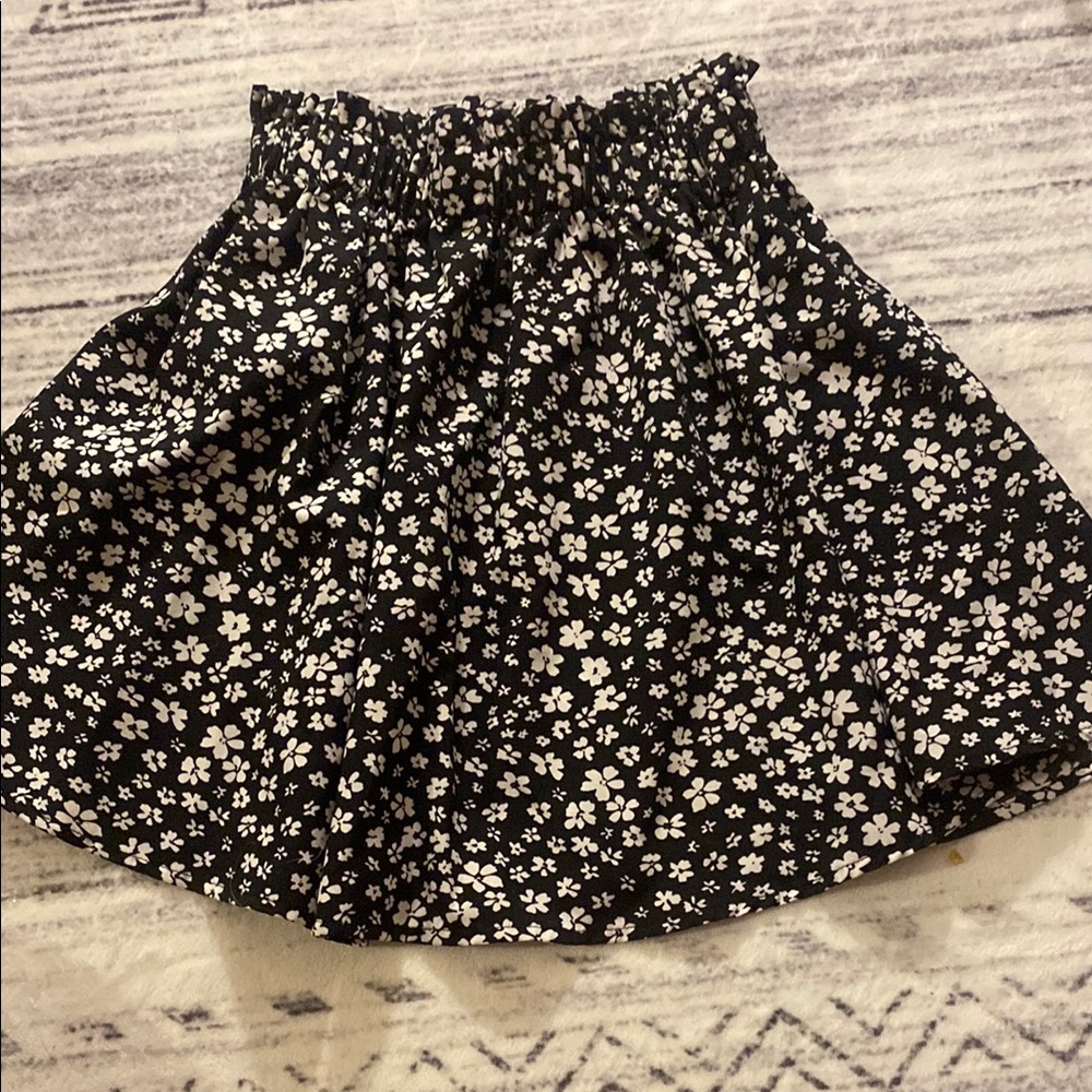 Floral Black and White Skirt